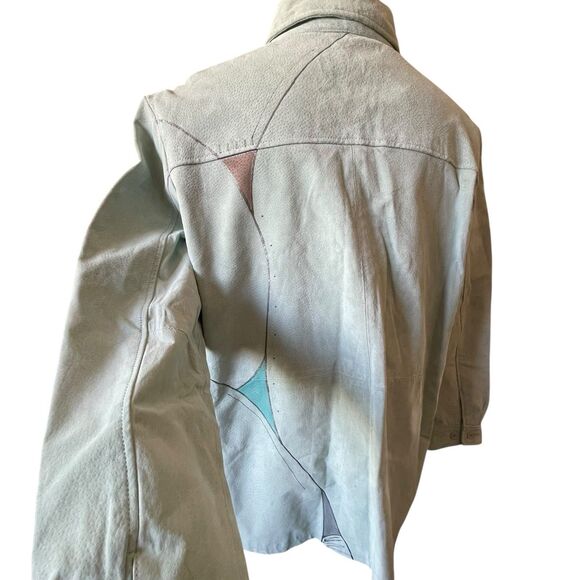 Vintage Suede Artsy Coat XL Genuine Leather Boho Y2K 90s Jacket Long - Picture 12 of 16